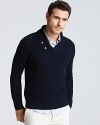 Vince Cotton/Linen Shawl Collar Sweater