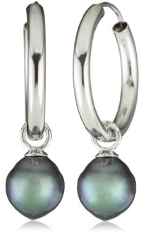 TARA Pearls Sterling Silver Tahitian 8x9mm Pearl Drop Earrings