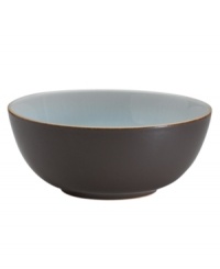 Handsome and understated, the Sienna soup/cereal bowl features a matte mocha surface and glazed blue interior for smart-casual style at breakfast, lunch and dinner.