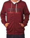 Adidas Men's Big Logo Hooded Full Zip Skate Sweater-Mars Red