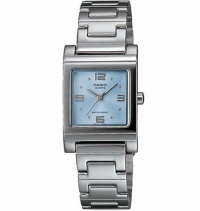 Casio Women's LTP1237D-2A Silver-Tone Blue Dial Analog Quartz Watch