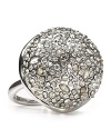 With striking Swarovski crystals and a spherical shape, Alexis Bittar's rhodium plated ring will add an edgy touch to your look.