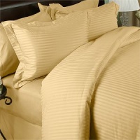 Egyptian Linens 1000 Thread-Count, King 1000TC Pillow Cases, Gold Damask Stripe, Set of 2