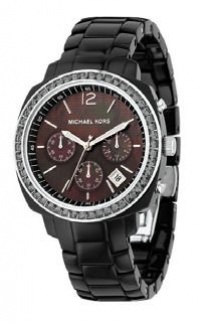 Michael Kors Quartz, Black Dial with Black Acrylic Link Band - Womens Watch MK5080