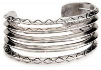 House of Harlow 1960 Silver-Plated Etched Stack Cuff Bracelet