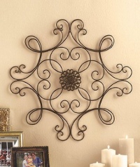 Square Scrolled Metal Wall Medallion Decor