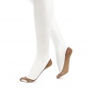 HUE Perfectly Bare Peek-A-Boo Peep Toe Liner, M/L, Creme