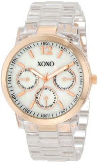 XOXO Women's XO5516 Clear Bracelet with Rose Gold Case Watch