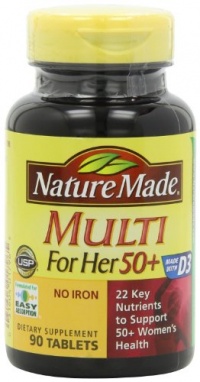 Nature Made Multi For Her 50+ Multiple Vitamin and Mineral, 90 Tablets (Pack of 3)