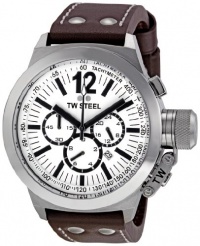 TW Steel Men's CE1007 CEO Canteen Brown Leather White Chronograph Dial Watch