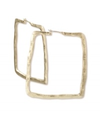 A modern spin on a timeless classic. Chic earrings by RACHEL Rachel Roy feature a square-shaped hoop design crafted in worn gold tone mixed metal. Approximate diameter: 1-1/4 inches.