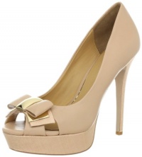 Badgley Mischka Women's Conary Peep-Toe Pump,Natural,8.5 M US