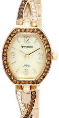 Armitron Women's 75/4039CMGP Topaz Swarovski Crystal Accented Bangle Bracelet Watch