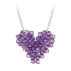 Sterling Silver Lavender Swarovski Elements Heart Pendant Necklace on Rolo Chain, 16+3 Extender