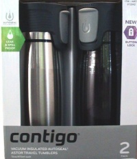 Contigo AUTOSEAL® Locking Stainless Steel Travel Mug 2 pack Stainless / Black