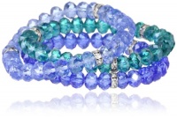 Nine West True Blue Multi-Tone Blue Beaded Stretch Bracelet