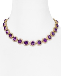 With a bold sunburst stone design, this on-trend collar necklace will be your go-to statement piece all season long.