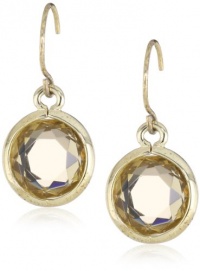 Anne Klein Beacon Gold-Tone Topaz Colored Drop Earrings