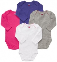 Carters Girls Newborn-24 Month Pink 4 Pack Long Sleeve Bodysuits