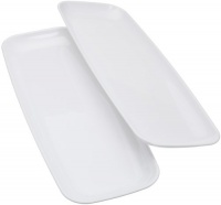 Mozaik Rectangle Platters, White, 2-Count Platters (Pack of 6)