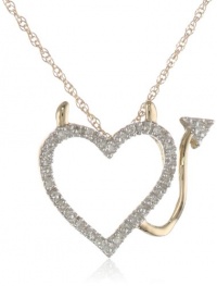 XPY 14k Gold Heart Devil Diamond Pendant (.05 ct)