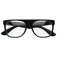 Retro Eyewear Super Flat Top Wayfarers Style Clear Lens Glasses