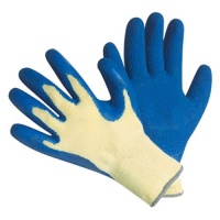 G & F 1607M Cut Resistant 100-Percent Kevlar Gloves, Heavy Weight Textured Blue Latex Coated, Medium, 1-Pair