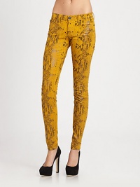 Classic five-pocket jeans updated by a vivacious snake print, high-shine finish and slim-legging fit. THE FITLeg opening, about 10Medium rise, about 8Inseam, about 30THE DETAILSButton closureZip flyFive-pocket style98% cotton/2% spandexDry cleanMade in USA of imported fabricModel shown is 5'9 (175cm) wearing US size 4.