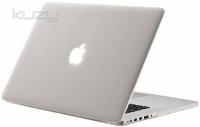 Kuzy A1398 Rubberized Hard Case Cover for 15.4-Inch MacBook Pro with Retina Display - Aluminum Unibody - White/Clear