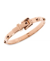 Michael Kors Rose Gold Tone Steel Buckle Bangle Bracelet