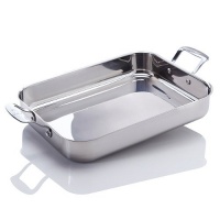 Emeril by All-Clad E9029864 Stainless Steel Oven Safe Lasagna Roasting Pan Dishwasher Safe Cookware, Silver