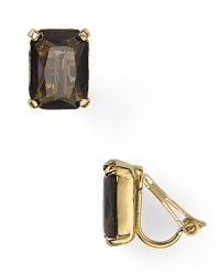 Classically styled clip earrings from Lauren Ralph Lauren are a jewel box staple, accented by a chunky, emerald cut stone.