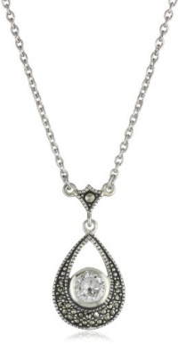 Judith Jack Winter Sparkle Sterling Silver, Marcasite and Cubic Zirconia Giftable Pendant Necklace