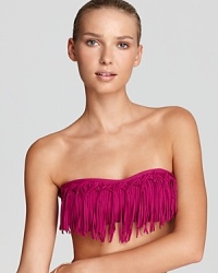 You'll be totally in the swing of things in this chic, boho-meets-Western L*Space bikini top, with an eye-catching array of fluttering fringe.