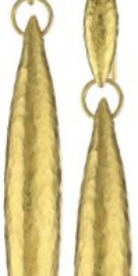 GURHAN Wheat Large High Karat Gold Drop Hook Earrings