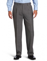 Louis Raphael Men's Total Comfort Wool Solid Pleated Dress Pant