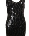 As U Wish Juniors Sleeveless Sequin Mini Dress (Medium, Black/Silver)