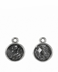 Add artistic edge to your PANDORA collection with these rutilite medallion charms in sterling silver. These dark and dramatic pieces perfectly complement french wire and hoop earrings.