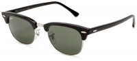 Ray-Ban RB2156 New Clubmaster Sunglasses 49 mm, Non-Polarized, Black/G-15