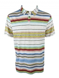 Nuco mens striped baja polo short sleeve shirt