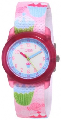 Timex Kids' T7B886 Analog Cupcakes Elastic Fabric Strap Watch