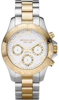 Michael Kors Chronograph Two Tone Stainless Steel White Dial Women's Bracelet...