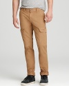 Modern slim straight fit cargo pants accommodate your casual cool style with effortless versatility.