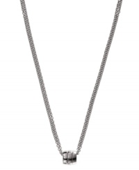 A logo-branded pendant that's subtly fierce, by Emporio Armani in sterling silver. Approximate length: 19 inches.