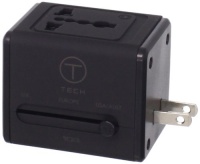 T-Tech by Tumi Luggage Travel Adapter With Usb, Black, One Size