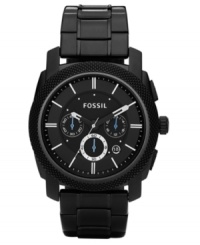 In basic black, this Fossil Machine collection chronograph is the perfect sleek sports watch for every occasion.