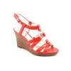 Alfani Selma Open Toe Wedge Sandals Shoes Red Womens