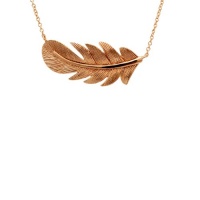 apop nyc 18k Rose Gold Vermeil Feather Pendant Necklace 16-17 inch