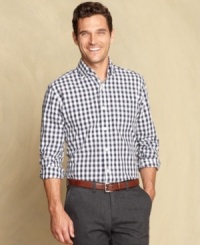 Pop some plaid into your wardrobe with this shirt from Tommy Hilfiger and add some prep to your step. (Clearance)