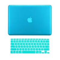 TopCase 2 in 1 Rubberized AQUA BLUE Hard Case Cover and Keyboard Cover for Macbook Pro 13-inch 13 (A1278/with or without Thunderbolt) with TopCase Mouse Pad